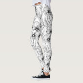 Modern Black and White Floral Leggings (Links)