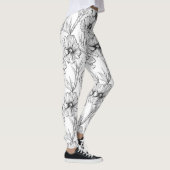 Modern Black and White Floral Leggings (Rechts)