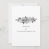 Modern Black and White Floral Vow Renewal Kaart (Achterkant)
