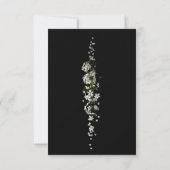 Modern Black and White Floral Wedding Invitation Kaart (Achterkant)