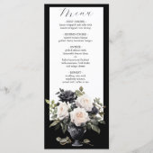Modern Black and White Floral Wedding Menu (Voorkant)