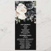 Modern Black and White Floral Wedding Programmakaart (Voorkant)
