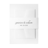 Modern Black and White Floral Wedding Uitnodigingen Wikkel (Voorkant Voorbeeld)