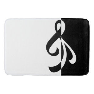 Modern Black and White Flourish Badmat