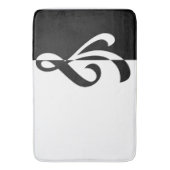 Modern Black and White Flourish Badmat (Voorkant Verticaal)