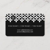 Modern Black and White Flowers Pattern Visitekaartje (Achterkant)
