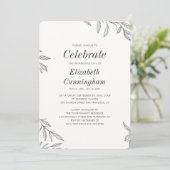 Modern Black and White Foliage Memorial Kaart (Staand voorkant)