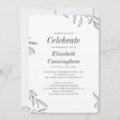 Modern Black and White Foliage Memorial Kaart (Voorkant)