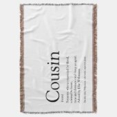 Modern Black and White Fun Cool Cousin Deken (Voorkant Verticaal)