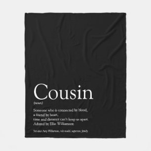Modern Black and White Fun Cool Cousin Fleece Deken