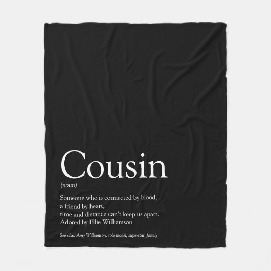 Modern Black and White Fun Cool Cousin Fleece Deken (Voorkant)