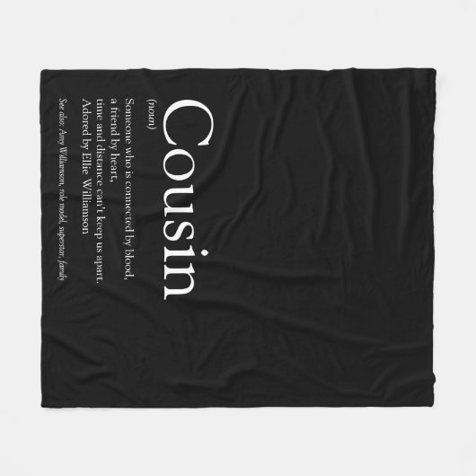 Modern Black and White Fun Cool Cousin Fleece Deken (Voorkant (Horizontaal))
