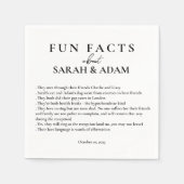 Modern Black and White Fun Funny Facts Wedding Servet (Voorkant)
