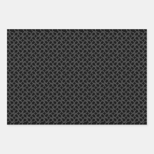 Modern Black and White Geometric Metaball Pattern Inpakpapier Vel (Voorkant 3)