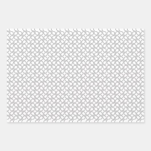 Modern Black and White Geometric Metaball Pattern Inpakpapier Vel (Voorkant 2)