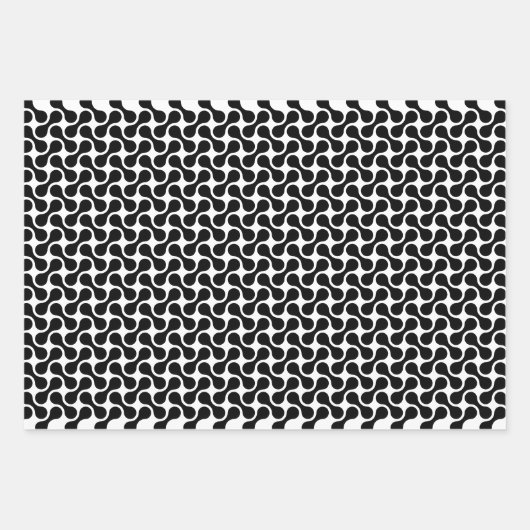 Modern Black and White Geometric Metaball Pattern Inpakpapier Vel (Voorkant)