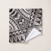 Modern Black and White Geometric Tribal Pattern Bad Handdoek (Wasdoekje)