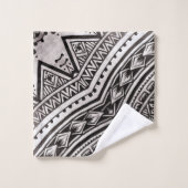 Modern Black and White Geometric Tribal Pattern Bad Handdoek (Wasdoekje)