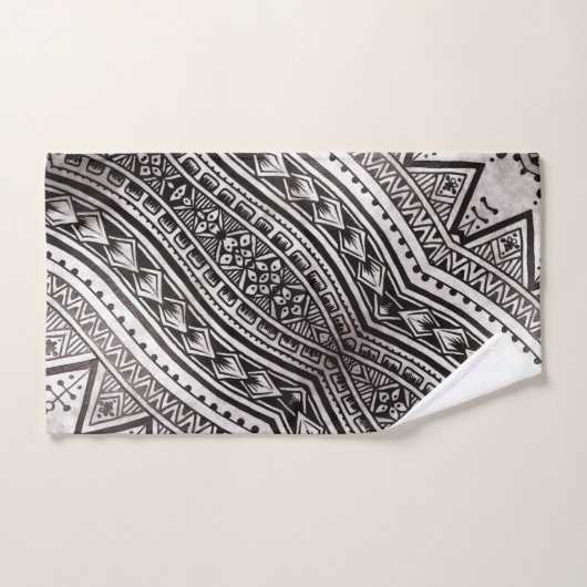 Modern Black and White Geometric Tribal Pattern Bad Handdoek (Handdoek)