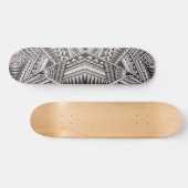 Modern Black and White Geometric Tribal Pattern Persoonlijk Skateboard (Horizontaal)