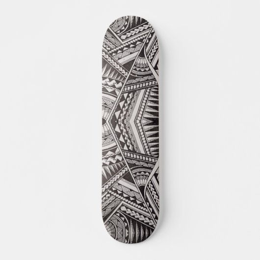 Modern Black and White Geometric Tribal Pattern Persoonlijk Skateboard (Voorkant)