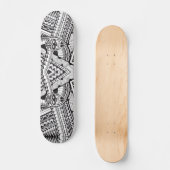 Modern Black and White Geometric Tribal Pattern Persoonlijk Skateboard (Voorkant)