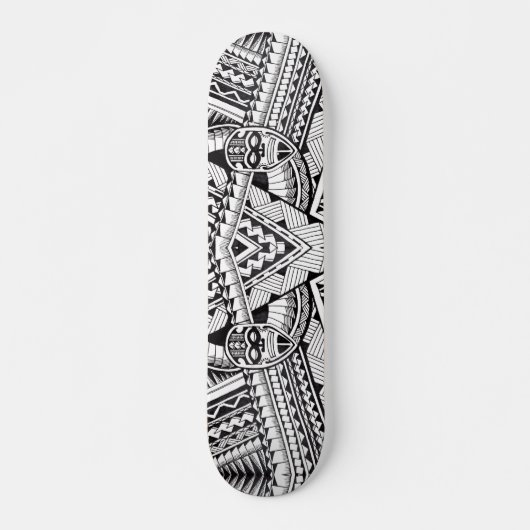 Modern Black and White Geometric Tribal Pattern Persoonlijk Skateboard (Voorkant)