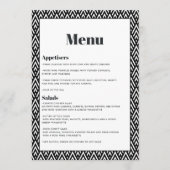 Modern Black and White Geometric Wedding Menu (Voorkant)