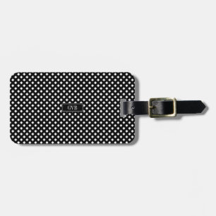 Modern Black and White Gingham Bagagelabel