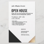 Modern Black and White, Gold Accent Beauty Salon Flyer (Voorkant)