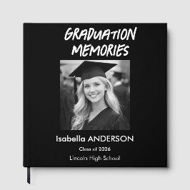 Modern Black and White Graduation Party Gastenboek