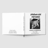 Modern Black and White Graduation Party Gastenboek (Volledig)