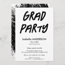 Modern Black and White Graduation Party