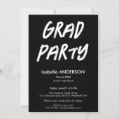 Modern Black and White Graduation Party Kaart (Voorkant)
