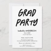 Modern Black and White Graduation Party Kaart (Voorkant)