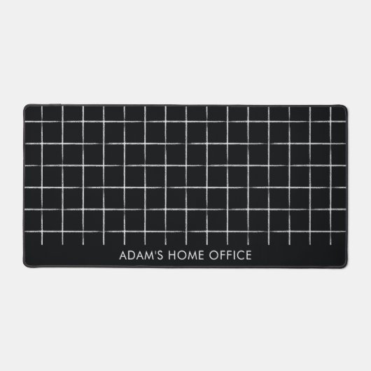 Modern Black And White Grid Office Business Name Bureaumat (Voorkant)