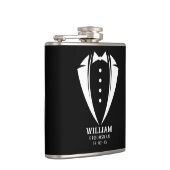 Modern Black and White Groomsman Gift Heupfles (Rechts)