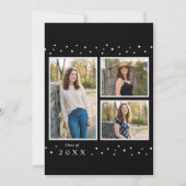 Modern Black and White Handwriting Graduation Aankondiging (Achterkant)