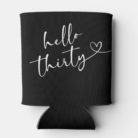 Modern Black and white Hello 30 Birthday Blikjeskoeler (Achterkant)