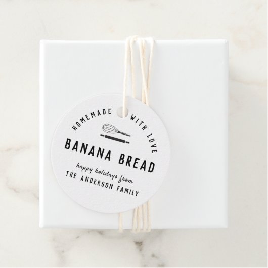 Modern Black and White Holiday Baking Classic Bedankjes Labels (In situ)