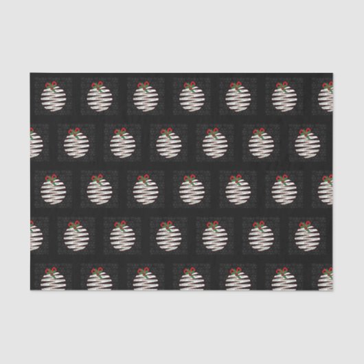 Modern Black and White Holiday Ornament Origami Tissuepapier (Voorkant)