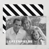 Modern Black and White Holiday Photo Card Feestdagenkaart (Voorkant / Achterkant)