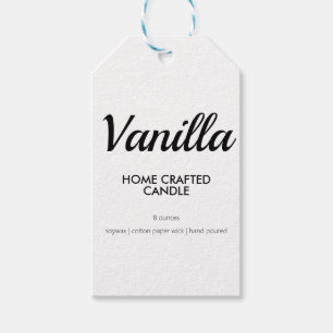Modern Black and White Homemade Candle Label Label Cadeaulabel