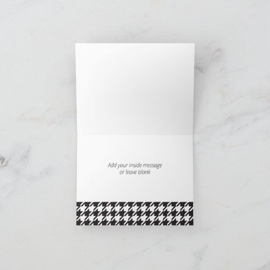 Modern Black and White Houndstooth Hartelijk dank Bedankkaart (Binnen)