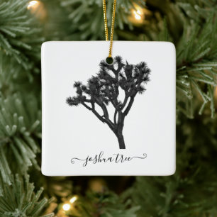 Modern Black and White Joshua Tree Silhouette Keramisch Ornament