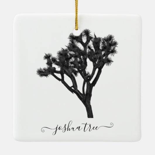Modern Black and White Joshua Tree Silhouette Keramisch Ornament (Achterkant)