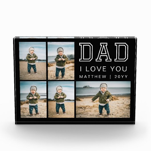 Modern Black and White Keepsake I Love You Dad Fotoblokken (Voorkant)