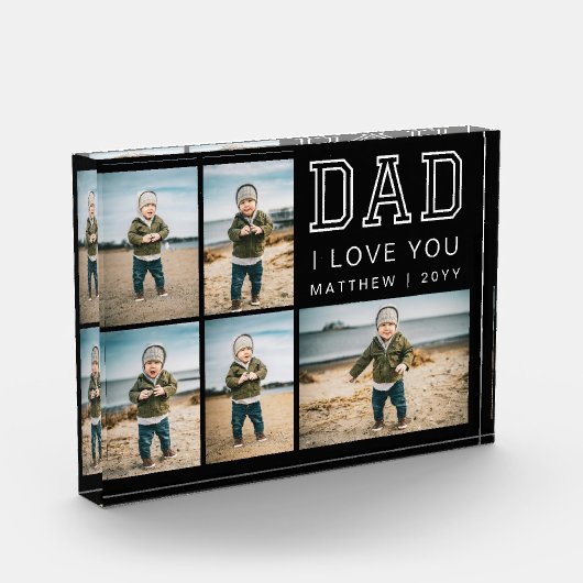 Modern Black and White Keepsake I Love You Dad Fotoblokken (Links)
