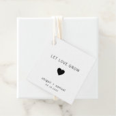 Modern Black and White Let Love Grow Wedding Bedankjes Labels (In situ)