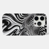Modern Black and White Liquid Swirl Phone Case  (Achterkant (horizontaal))